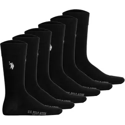 U.S. POLO ASSN. Herren Socken, 6er Pack - Business-Socken, Logo, Baumwoll-Mix Schwarz / 43-46