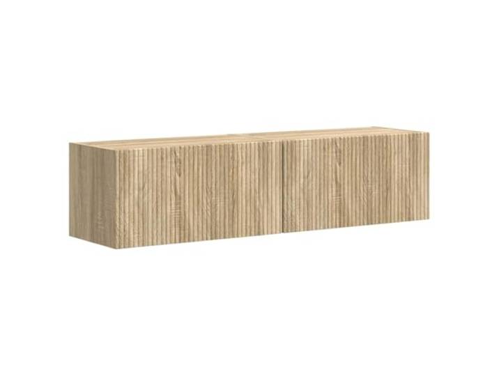 Kaorsrow TV-Wandschrank 2er-Set Sonoma 60x31x29,5 cm Holzwerkstoff Wandmontiertes Lowboard Set für Wohnzimmer und Schlafzimmer mit 2 Schwenktüren, schafft freie Bodenfläche und Ordnung.