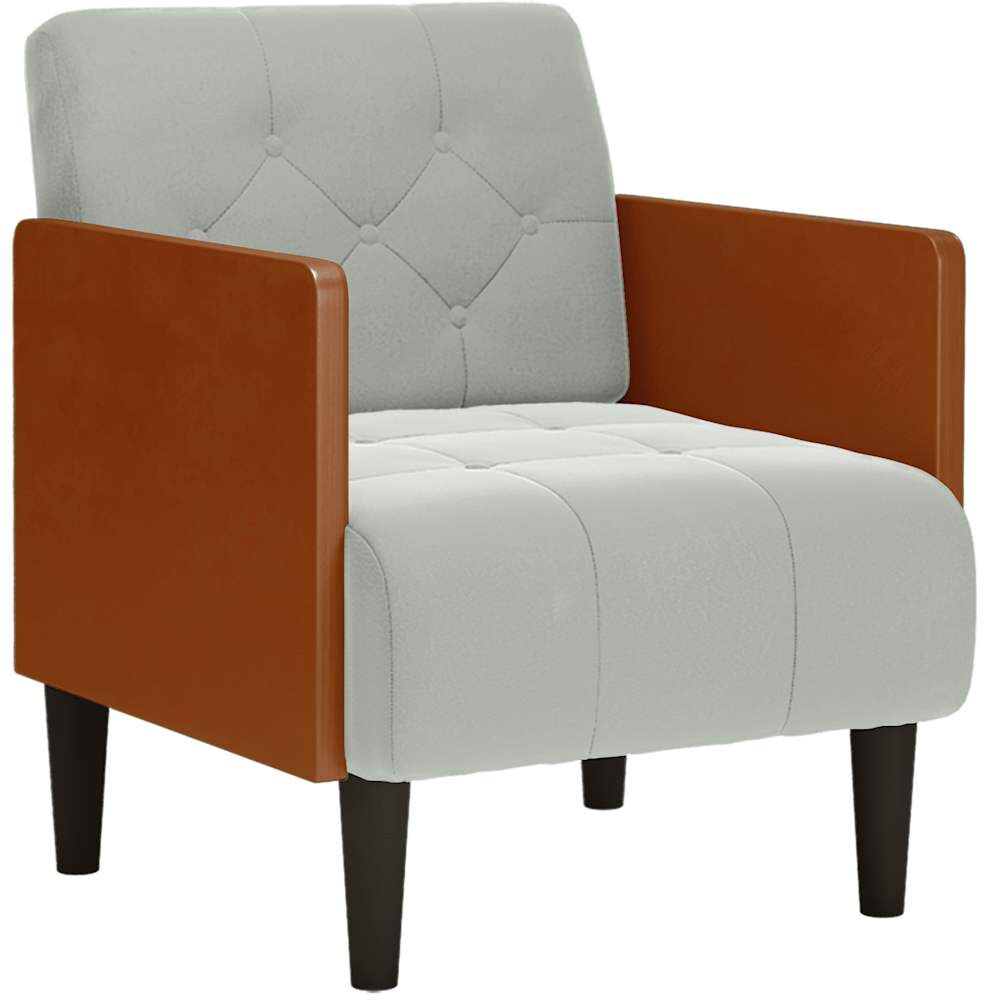 vidaXL Fauteuil canapé avec accoudoirs gris clair 55 cm velours