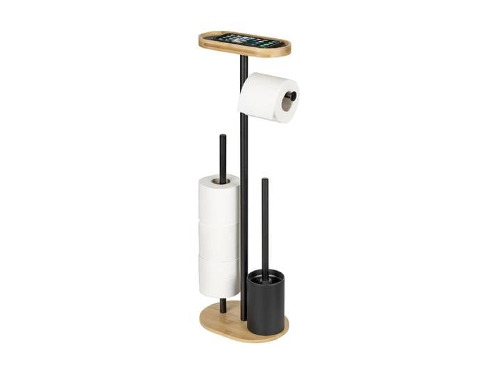 WC-Garnitur WENKO Pomarolo , braun (braun, schwarz), B:25cm H:70,5cm L:17cm, Bambus, Stahl, Reinigungsbürsten, WC-Garnitur
