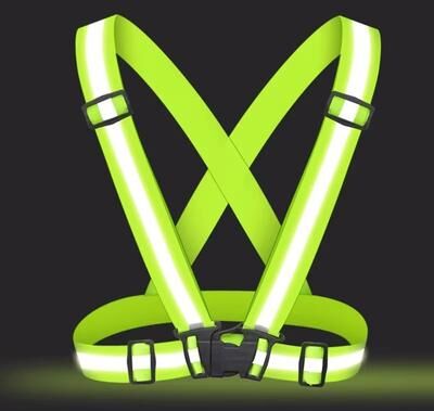 Inspired Finds Adjustable Reflective Safety Vest Outdoor Night Running & Cycling Visibility Gear red