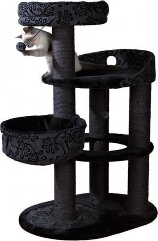 TRIXIE Kratzbaum Filippo, Katzenkratzbaum, Freistehend, Anthrazit, Schwarz, Plüsch, Sisal, 11 cm