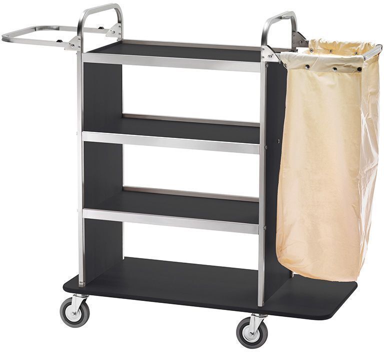 Forcar Carrello Portabiancheria 110/143 x 50 cm Nero