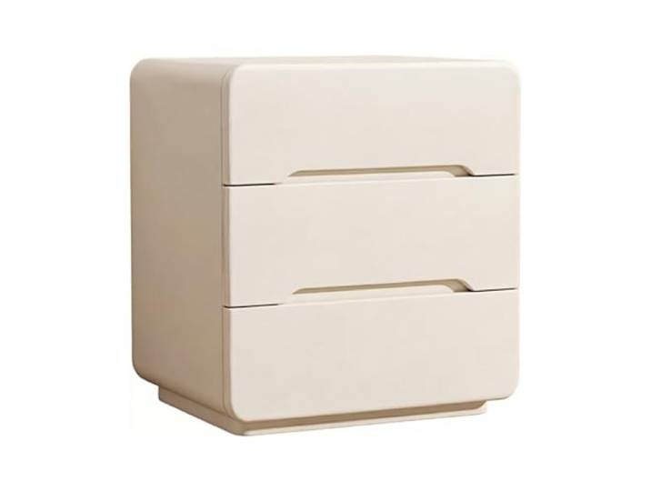 Kx9Lb8d Nachttische Rectangular Nightstand with 3 Storage Drawers For Bedrooms Organization(Weiß,Klein)