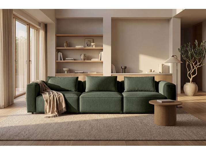 Big-Sofa Grün Webstoff Stormy 318 x 73 x 106cm Modern