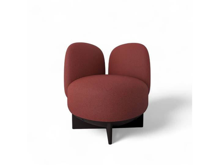 Gaber To-Go Hocker mit Rücken- & Armlehne, Rotbraun/Schwarz, Neu