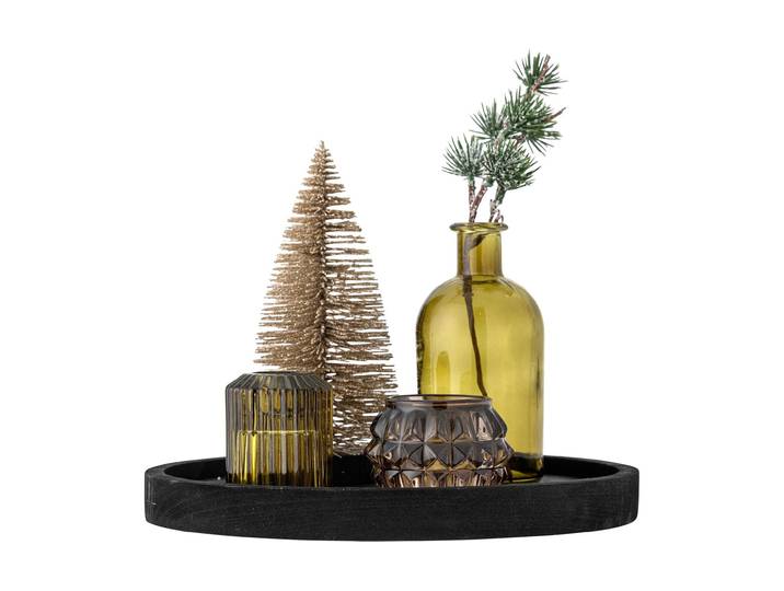 Tablett BLOOMINGVILLE Bloomingville Weihnachtsdeko Sanga 6-teilig , grün, H:21cm, Glas, Tabletts, Tablett