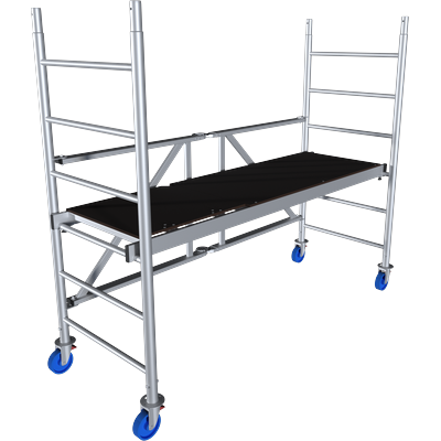 Fahrgerüst KRAUSE "ProTec XS Alu-FaltGerüst", grau (aluminiumfarben), B:85cm H:180cm L:215cm, Aluminium, Gerüste, Arbeitshöhe: 2,9 Meter