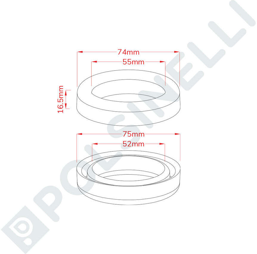 Polsinelli Bague en cuir ⌀54