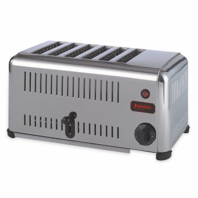 PUJADAS Professioneller Toaster Edelstahl 6 Scheiben Edelstahl