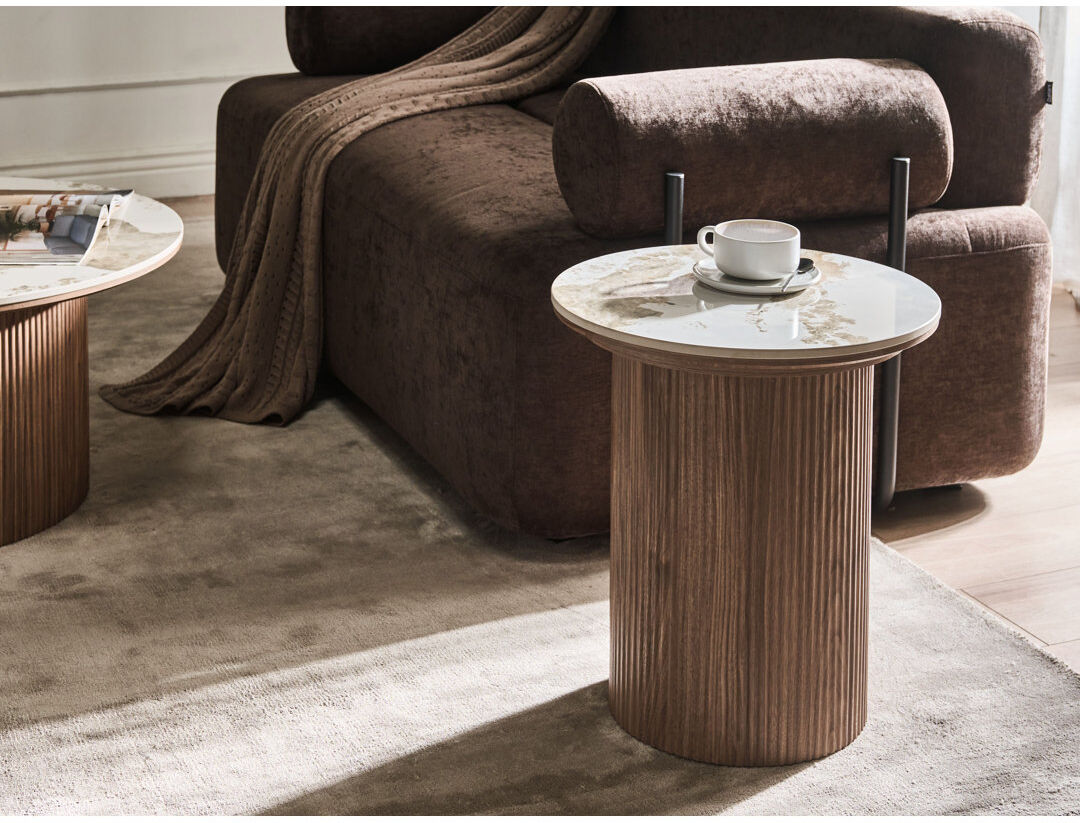Fairmont Park Pedestal End Table Brown 50cm H X 45cm W X 45cm D
