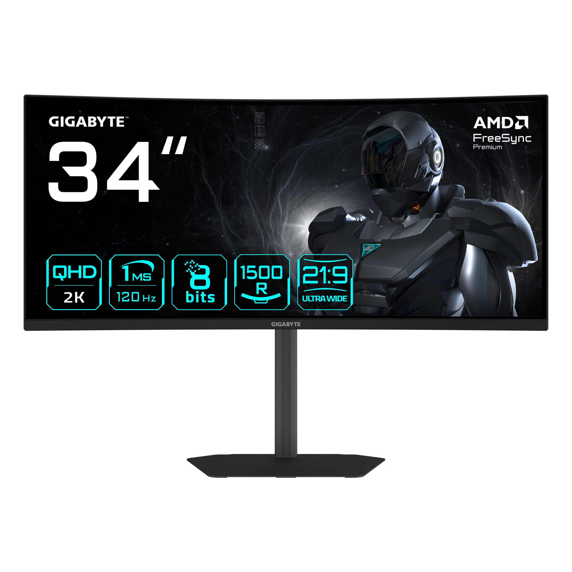 GIGABYTE GS34WQCA 34 Zoll UWQHD VA Panel 21:9 120 Hz Curved Gaming Monitor
