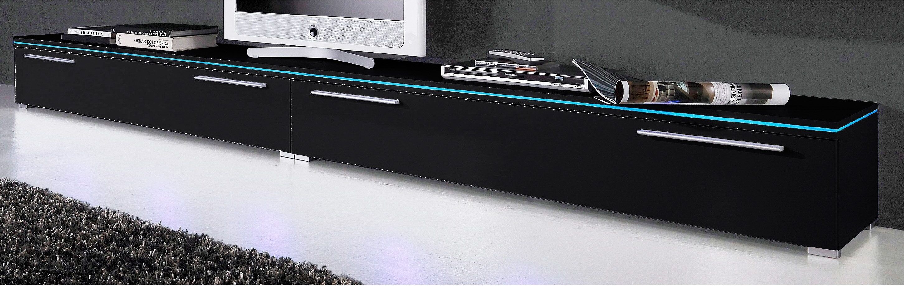 Lowboard HÖLTKEMEYER "Line TV-Board, TV-Schrank", schwarz, Sideboards, Lowboard, Breite 150 cm schwarz Einheitsgröße