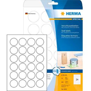 Herma 4236 Verschlussetiketten transparent Ø 40mm, 600 Stück