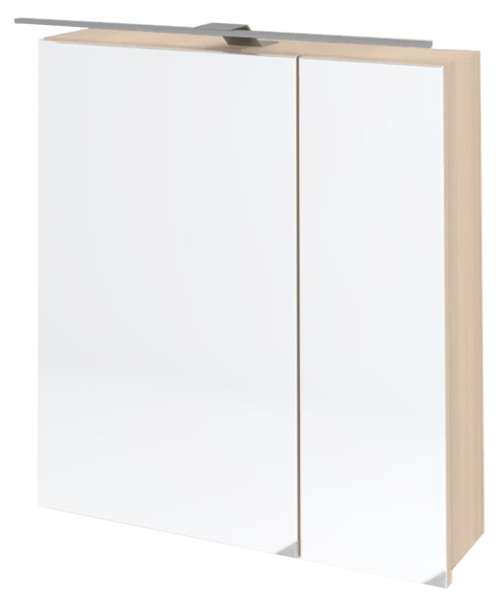 Kolpa OXANA spiegelkast TOO 60 met LED-verlichting en sensorbediening, Acacia Light, Breedte: 60 cm