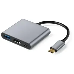 USB-C 3in1 Hub, USB-C zu USB 3.0 + HDMI 4K@60Hz + USB-C PD