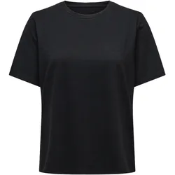Basic T-Shirt Rundhals Schwarz XL