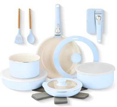 Gotham Steel 18 Piece Cookware Set with Removable Handles