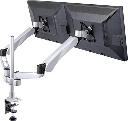 SpeaKa Professional SP-3947568 Flex Monitor-Tischhalterung 2 Display(s) 25,4cm (10") - 68,6cm (27") Schwarz, Silbe
