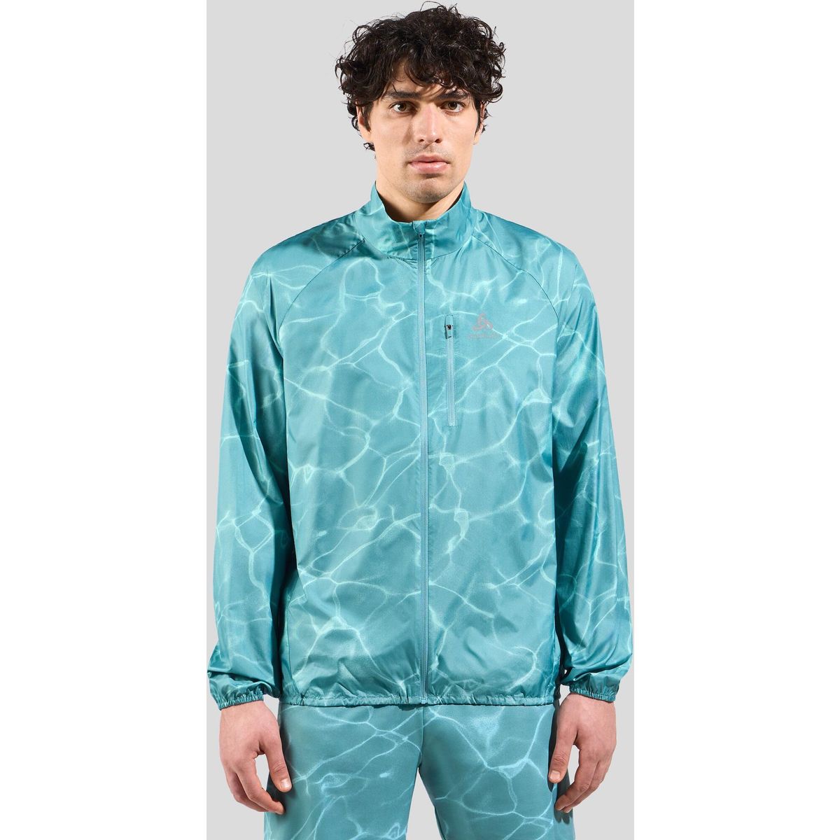 Odlo The Zeroweight Print Running Jacket arctic (40259) XL 314402-40259-XL
