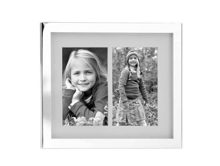 Fink versilberter Doppel-Bilderrahmen 2x 10x15 cm Fotorahmen mit Passepartout