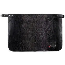 Exner 163 - Crocostyle Vorbinder B 60 x L 40 cm : schwarz 100% Leder Crocoprägung