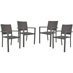 Garden Pleasure 4-tlg. Gartenstuhl-Set »Malaga« grau, 55x88 cm