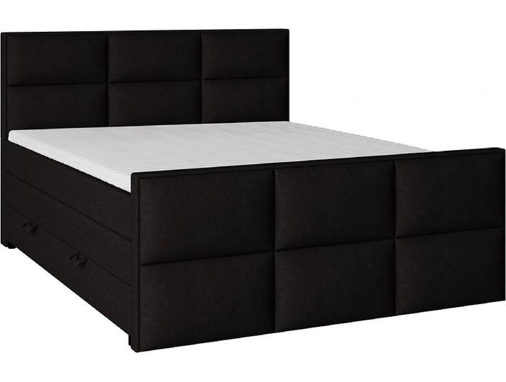 Boxspringbett EMPIRE schwarz 180x200cm halbfest