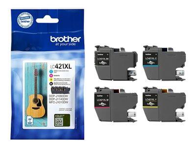 Brother Original LC421XL Druckerpatrone 4er Multipack BK/C/M/Y 2.000 Seiten (LC421XLVAL)