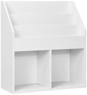 Costway Kids Wooden Bookshelf Bookcase Children Toy Storage Cabinet Organizer-White