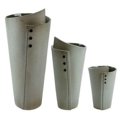 Dekovase GOEBEL "Vasen Sirikit 19 cm / 31 cm / 45 cm 3er Set grün", grün, B:12cm H:19cm T:12cm, Vasen, Handwäsche wird empfohlen