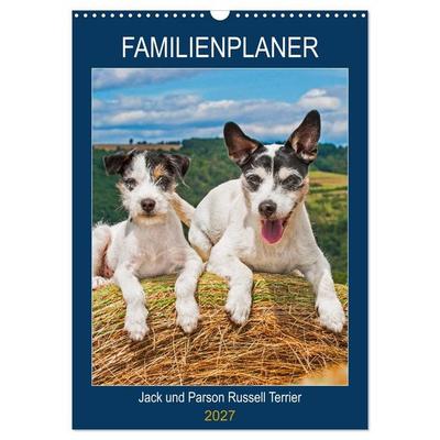 Familienplaner Jack und Parson Russell Terrier (Wandkalender 2027 DIN A3 hoch), CALVENDO Monatskalender
