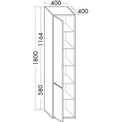 Burgbad Hochschrank Uomo Preisgruppe 3 1800x400x400 Eiche Natur, HSUO040LF7474 HSUO040LF7474