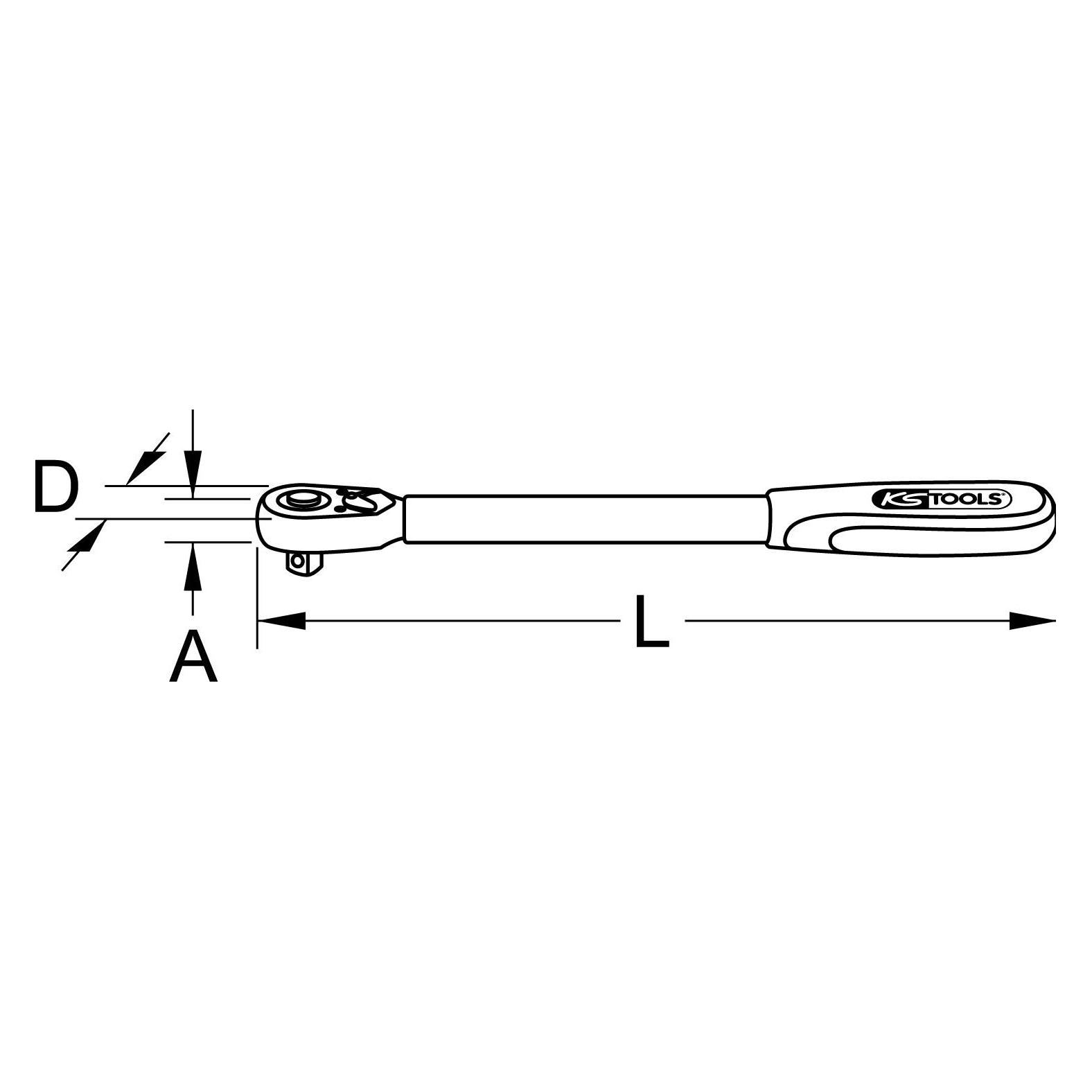 KS Tools 1/4 + 1/2 Teleskop-Umschaltknarren-Satz, 2-tlg (1/2", 1/4") (914.1412)