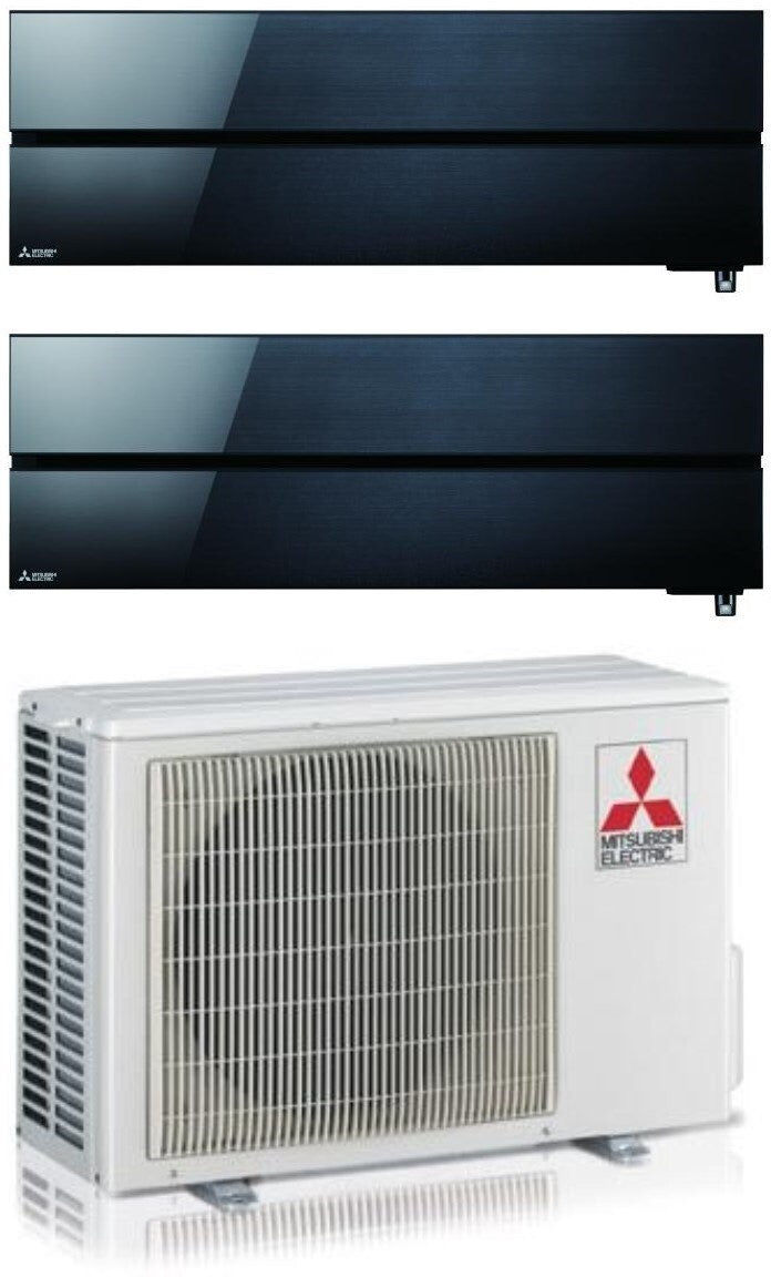 Mitsubishi Electric Condizionatore Climatizzatore Dual Split Kirigamine Style Onyx Black R-32 12000+12000 BTU Con MXZ-2F53VF4 12+12