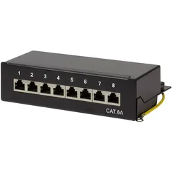 LOGILINK Desktop Patchpanel Cat6a, für Tisch/Wand, schwarz, 8-Port