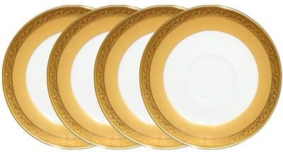 "Noritake Summit Gold Set of 4 Saucers, 6"""