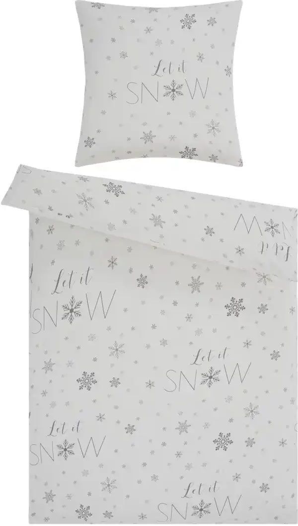 como Biber Bettwäsche  Let it Snow ¦ grau ¦ Maße (cm): B: 135
