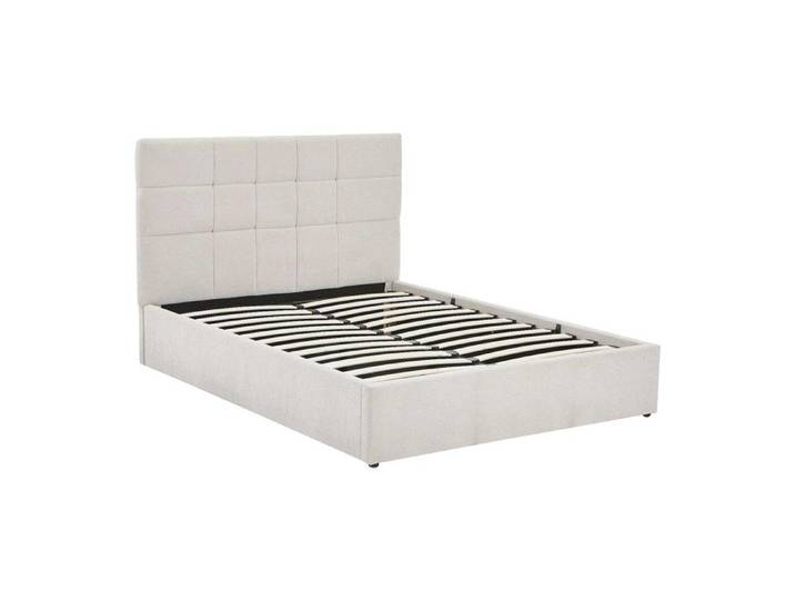 Lit coffre 140 x 190 cm - Tissu - Beige - HOPEYA