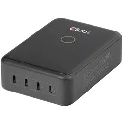 Club 3D Club3D Ladegerät 4x USB-C PD3.1 240W, GaN retail (240 W, 4 Ports), USB Ladegerät, Schwarz