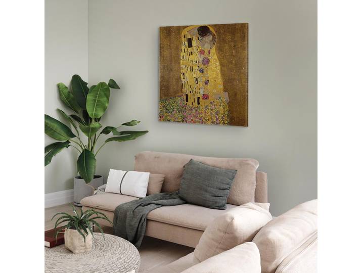Leinwandbild Kiss Filz Gold/Gold 40 x 40cm