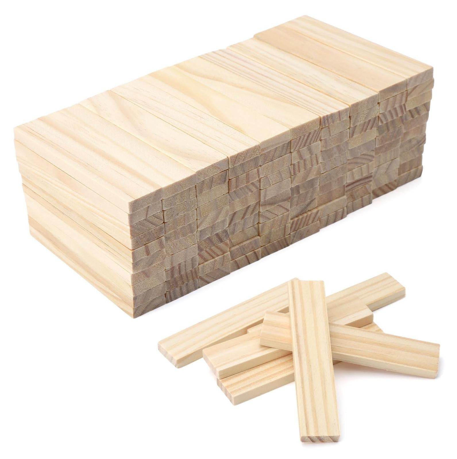 Set van 100 houten bouwblokjes voor creatieve projecten