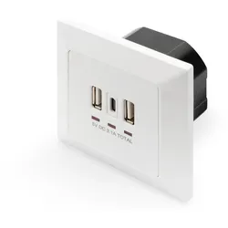 Digitus Steckdose mit USB A & USB-CTM Ports, Unterputz-Montage
