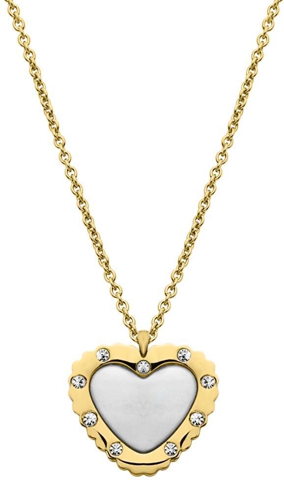 Unique Edelstahlkette vergoldet Anhänger Herz gold