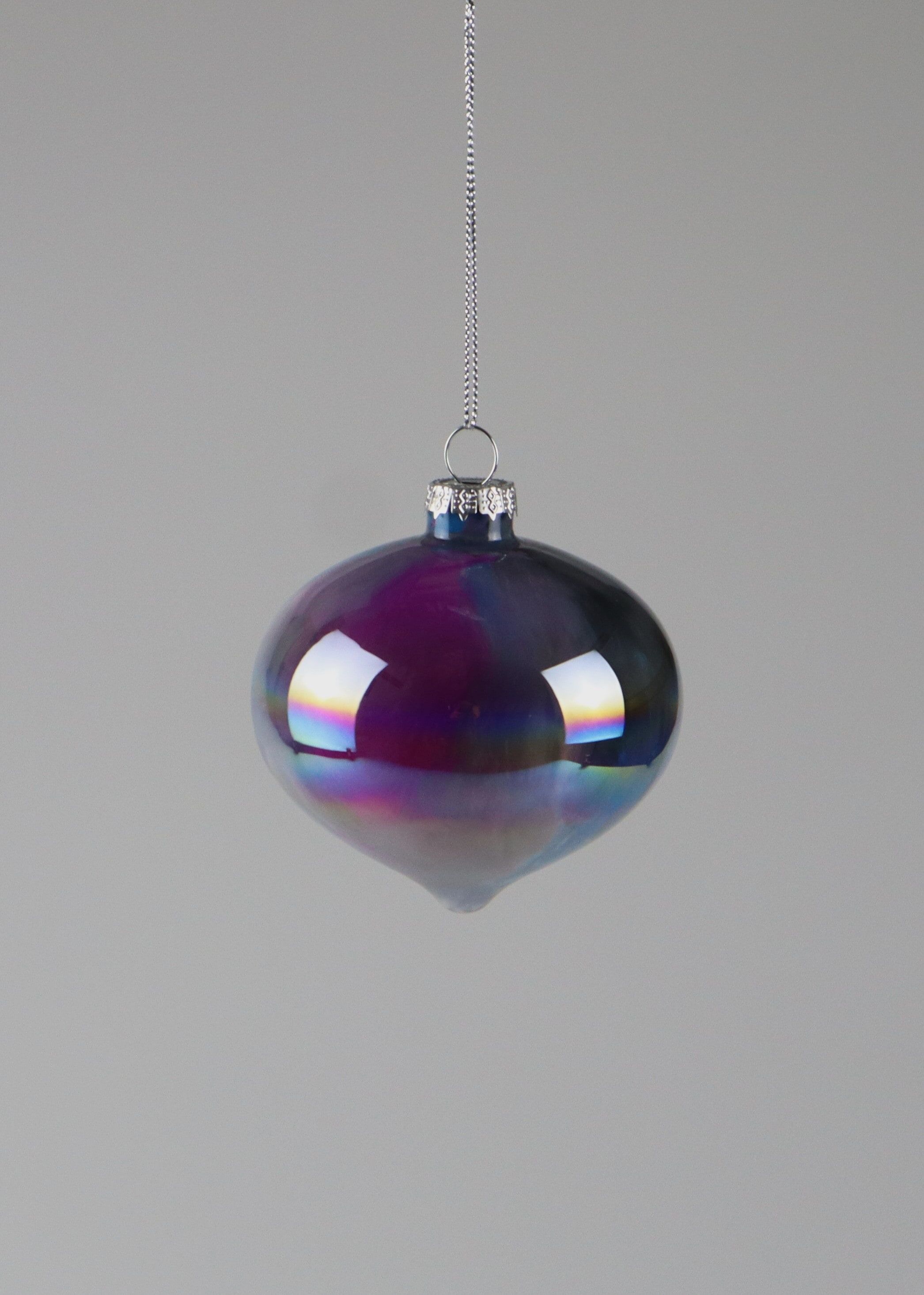 Dekokugel AM DESIGN "Weihnachstsdekoration aus Glas", lila (irisierend), H:8cm, Glas, Dekofiguren, Dekokugel, 6er Set irisierend B/H/T: 8cm