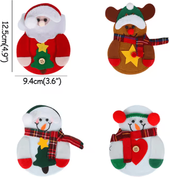 Inspire Picks Festive Christmas Cutlery Holders Holiday Tableware Pockets For Christmas Dinner 4pcs Set