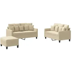 vidaXL, Sofa + Bettsofa, Jannik With cushions & footstool (2-Sitzer)
