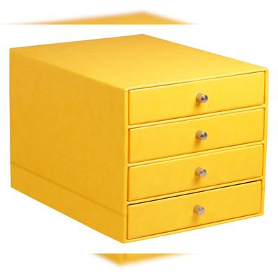 Rhodiarama Schubladenbox mit 4 geschlossenen Laden, Kunstleder, 24,8x32 ,7x22,8cm - Narzisse 318966C