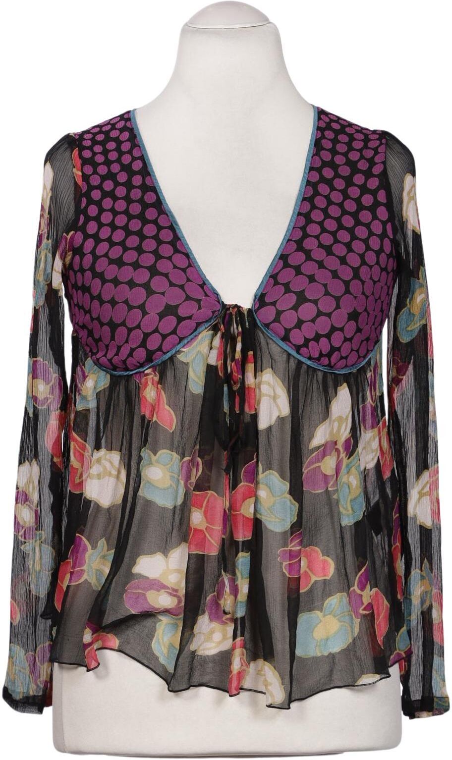 Antik Batik Damen Bluse, Mehrfarbig, Gr. L, Seide - Second Hand