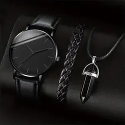 3-teiliges Set mit Quarzuhr, Armband und Kette - A Set No Box